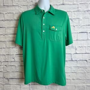 Criquet Mens Medium Green Players Polo Golf Shirt Grande Dunes Logo on Sleeve